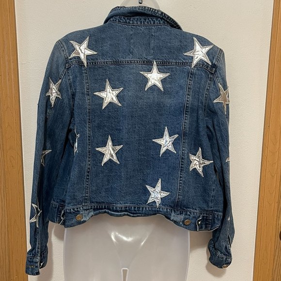 Bagatelle Blue Jean Jacket with Silver Star Accents - Picture 6 of 9